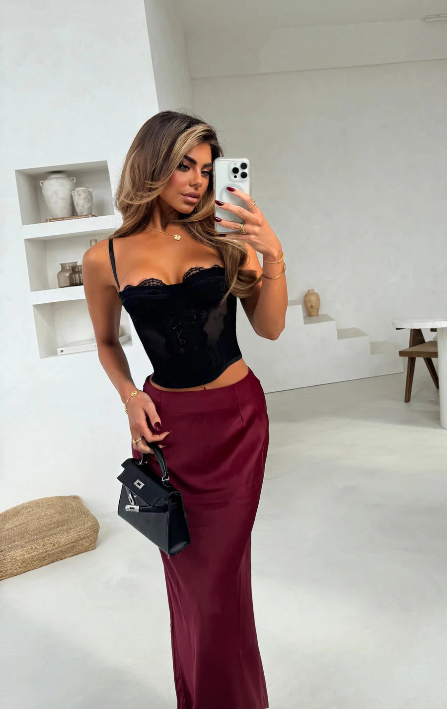 Maca Top- Corset Negro