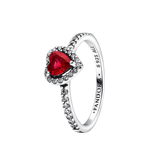 Anillo pandora corazon rojo