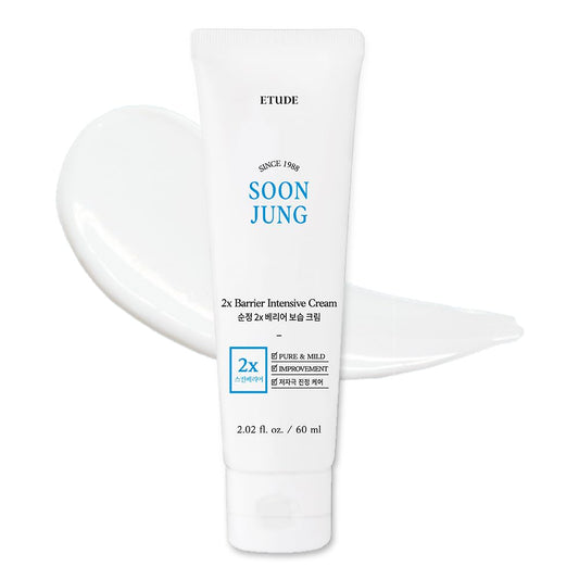 Crema intensiva SoonJung 2x Barrier de ETUDE House, 60 ml (21AD) | Crema facial hidratante