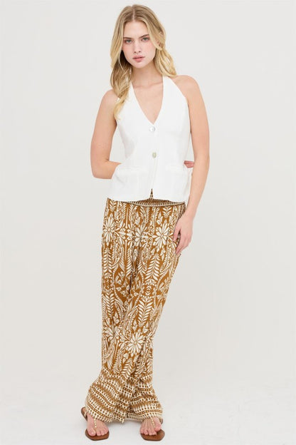 Halter top botones delanteros- Blanco