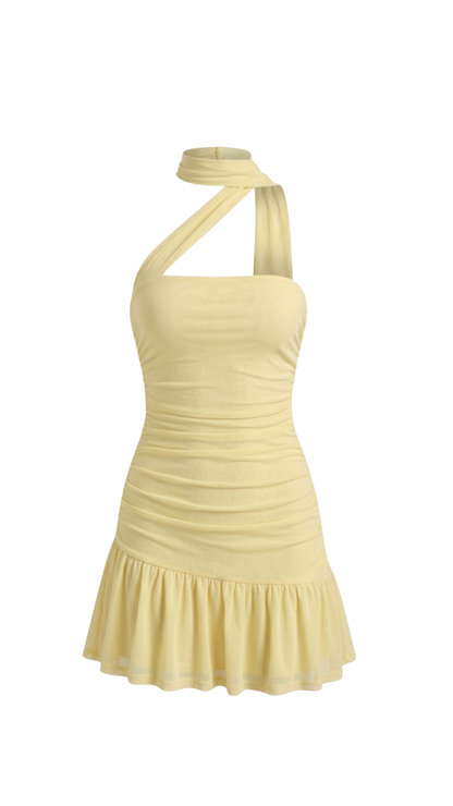 vestido amarillo con tira