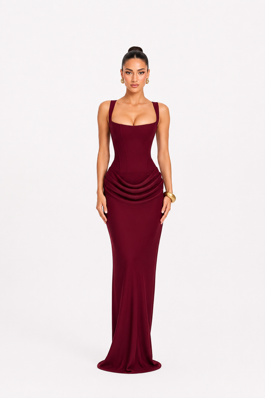 Michelle Dress - burgundy