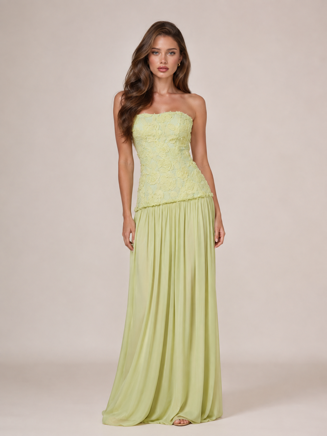 Franchesca Dress - verde pastel