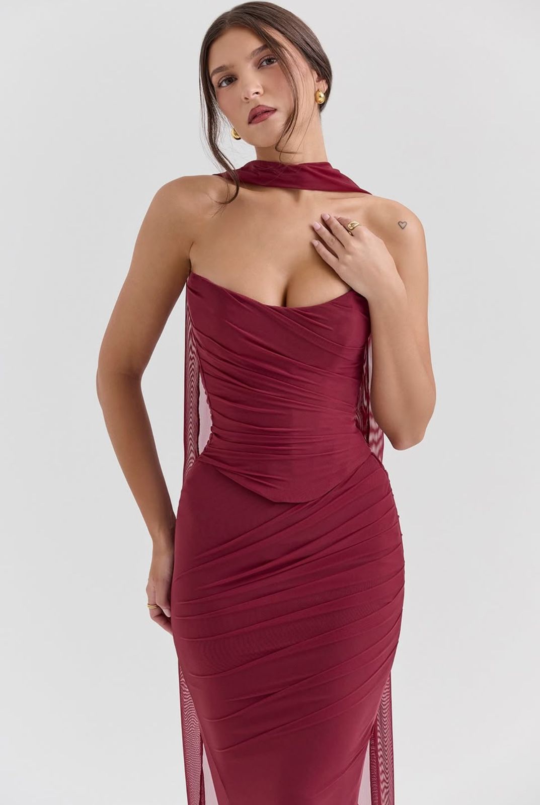 Amanda Set 3 piezas Tono ROJO corset sin varillas
