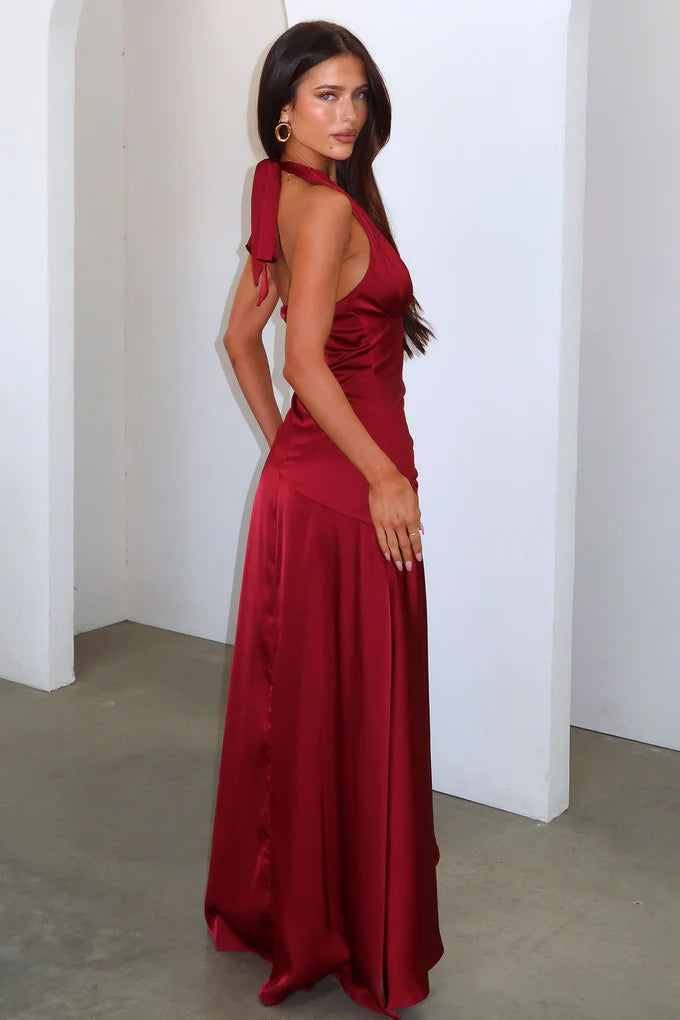 Monica dress-Burgundy